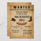 Editable Western Style Backyard BBQ Einladung (Vorne/Hinten)