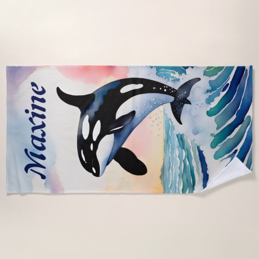 Editable Whale Strandtuch (Vorderseite)