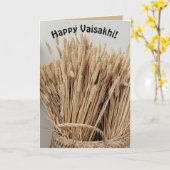 Editable Wheat Happy Vaisahki Karte (Gelbe Blume)