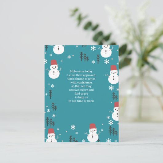 Editable Whimsical Cartoon Winter Snowmen Postkarte (Stehend Vorderseite)