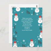 Editable Whimsical Cartoon Winter Snowmen Postkarte (Vorne/Hinten)