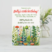 Editable Whimsical Forest Flowers Einladung (Stehend Vorderseite)