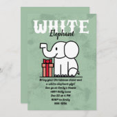 Editable White Elephant Party Custom Einladung (Vorne/Hinten)
