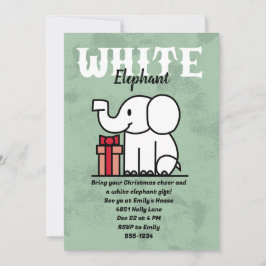 Editable White Elephant Party Custom Einladung