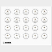 Editable White Honey Jar Bee Label Runder Aufkleber (Blatt)
