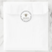 Editable White Honey Jar Bee Label Runder Aufkleber (Tasche)