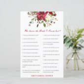 Editable Who Knows Bride and Groom Best Card (Stehend Vorderseite)