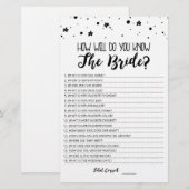 Editable Wie gut kennen Sie das Bride-Spiel? (Vorne/Hinten)
