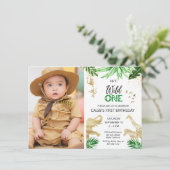 Editable Wild One Geburtstag Einladung (Stehend Vorderseite)