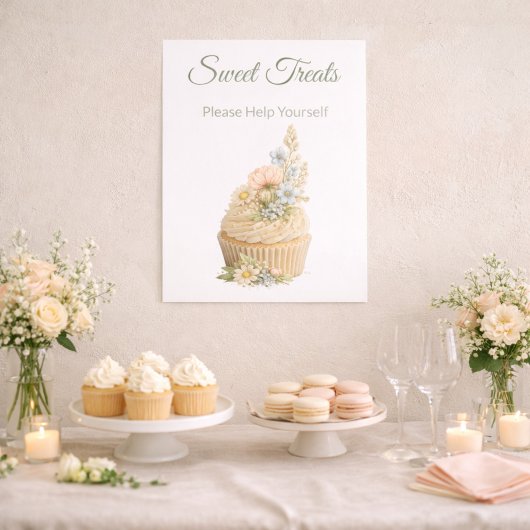Editable Wildflower Event Dessert Table
