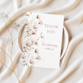 editable wildflowers floral thank you card dankeskarte