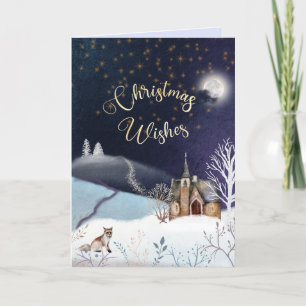 EDITABLE Winter Nights Vintage Weihnachtskarte Feiertagskarte