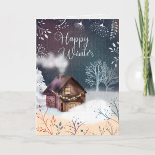 EDITABLE Winter Nights Vintage Weihnachtskarte Feiertagskarte