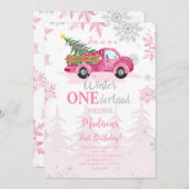 Editable Winter ONEderland Einladung (Vorne/Hinten)