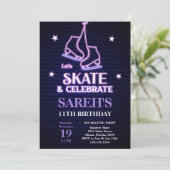 Editable Winter Skaten Party Einladung für Mädchen (Stehend Vorderseite)