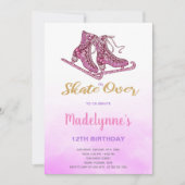 Editable Winter Skaten Party Einladung für Mädchen (Vorderseite)