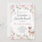 Editable Winter Wonderland Birthday Einladung (Vorderseite)