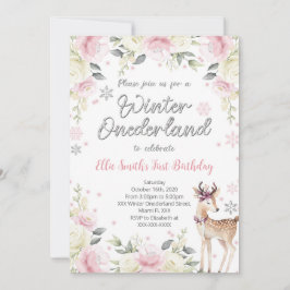 Editable Winter Wonderland Birthday Einladung