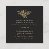 Editable Witchy Tarot Beekeeper Honeybee Quadratische Visitenkarte (Rückseite)