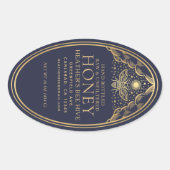 Editable Witchy Tarot Honey Jar Honeybee Label Ovaler Aufkleber (Vorderseite)