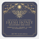 Editable Witchy Tarot Honey Jar Honeybee Label Quadratischer Aufkleber (Vorderseite)
