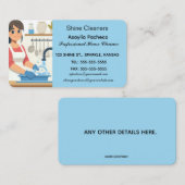 Editable Woman Washing Geschirrs Haushaltshilfe Visitenkarte (Vorne/Hinten)