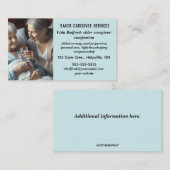Editable Women Elder Caregiver Companion Services Visitenkarte (Vorne/Hinten)