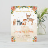 Editable Woodland Birthday Einladung (Stehend Vorderseite)