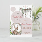 Editable Woodland-Themed Watercolor Kinderdusche Einladung (Stehend Vorderseite)