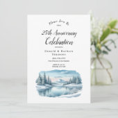 Editable Year Snowy Mountain Winter Lake Einladung (Stehend Vorderseite)