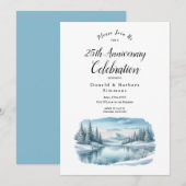 Editable Year Snowy Mountain Winter Lake Einladung (Vorne/Hinten)