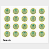 Editable Yellow Gingham Guava Label Stickers (Blatt)