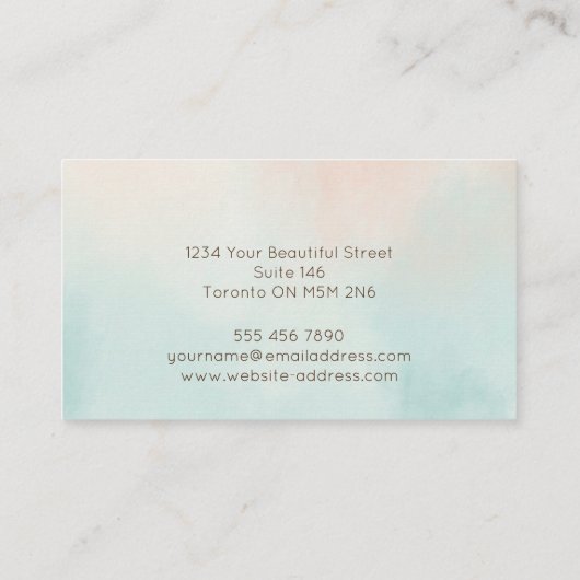 Editable Yoga Instructor Card Visitenkarte (Rückseite)