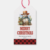 Editable Yuletide Yeehaw Western Christmas tag Geschenkanhänger (Vorderseite)