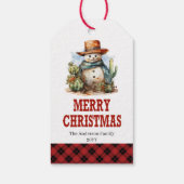 Editable Yuletide Yeehaw Western Christmas tag Geschenkanhänger (Rückseite)
