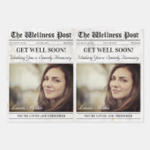 Editable Zeitung gut bald Blume Bouquet Geschenkpapier Set (Vorderseite)