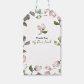 Editable Zitate mit Blumenkunst weiß über Geschenk Geschenkanhänger (Vorderseite)