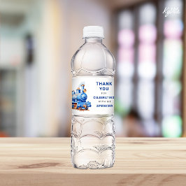 Editable Zug Water Flasche Zeichen Geburtstag Wasserflaschenetikett