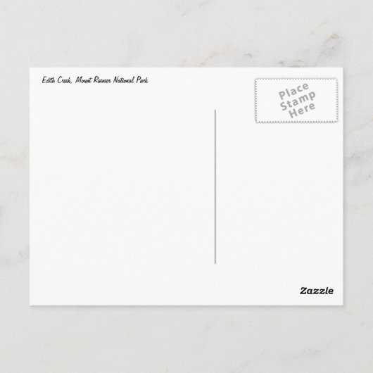 Edith Creek auf dem Monte Rainier Postkarte (Rückseite)