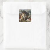 Edith Finding the Body of Harold, 1828 Quadratischer Aufkleber (Tasche)