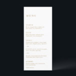 Edith Gold Modern Wedding Menükarte<br><div class="desc">Elegantes Hochzeitsmenü für Imitate mit einem einfachen und minimalen Layout. Die links Ausrichtung verleiht diesem klassischen Hochzeitsmenü ein modernes Element. Ein minimales Design,  das großartig ist,  ob Sie eine lässige oder eine traditionelle / formelle Hochzeit haben.</div>