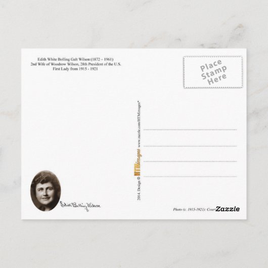 Edith Wilson, First Lady aus den USA Postkarte (Rückseite)