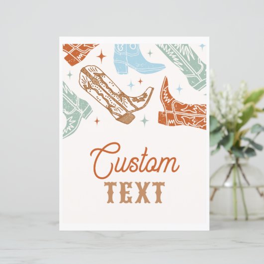 Editierbar 8x10, benutzerdefiniertes Western-Zeich (Stehend Vorderseite)