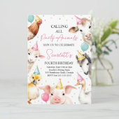 Editierbar beim Aufruf aller Party Farm Girl Birth Einladung (Stehend Vorderseite)