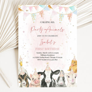 Editierbar beim Aufruf aller Party Farm Girl Birth Einladung