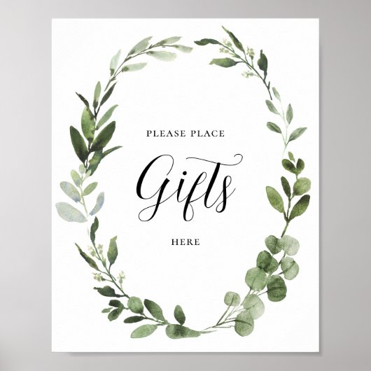 Editierbar Bitte geben Sie hier Geschenke Party Un Poster (Vorne)