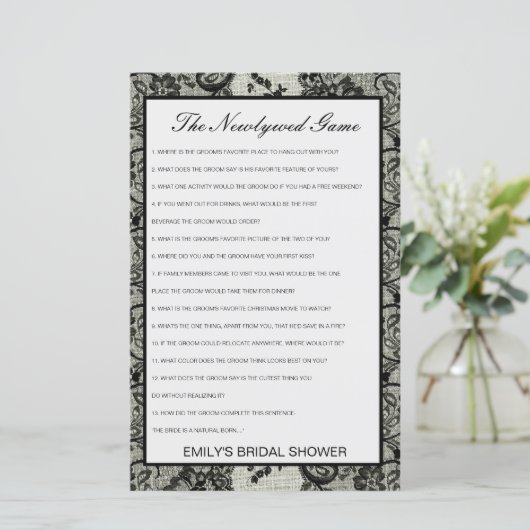 Editierbar das neu verheiratete Spiel, wer kennt e (Stehend Vorderseite)