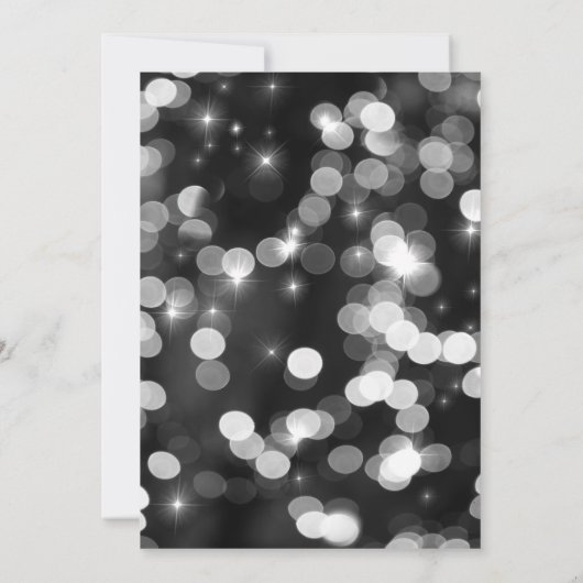 Editierbar für das Schwarz- und Silberfarben-Party Einladung (Rückseite)