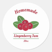 Editierbar Lingonberry Jam Label Aufkleber (Vorderseite)
