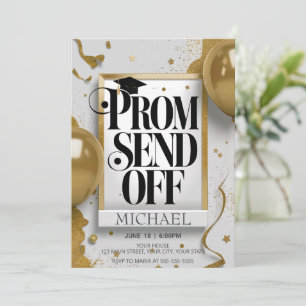 Editierbar luxuriöses Black Gold Prom abschicken Einladung
